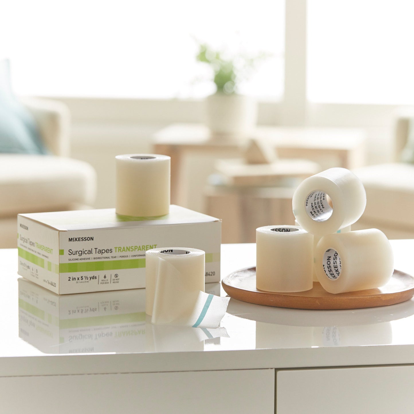 McKesson Silicone Medical Tape, 2 Inch x 5-1/2 Yard, Transparent 16-48420