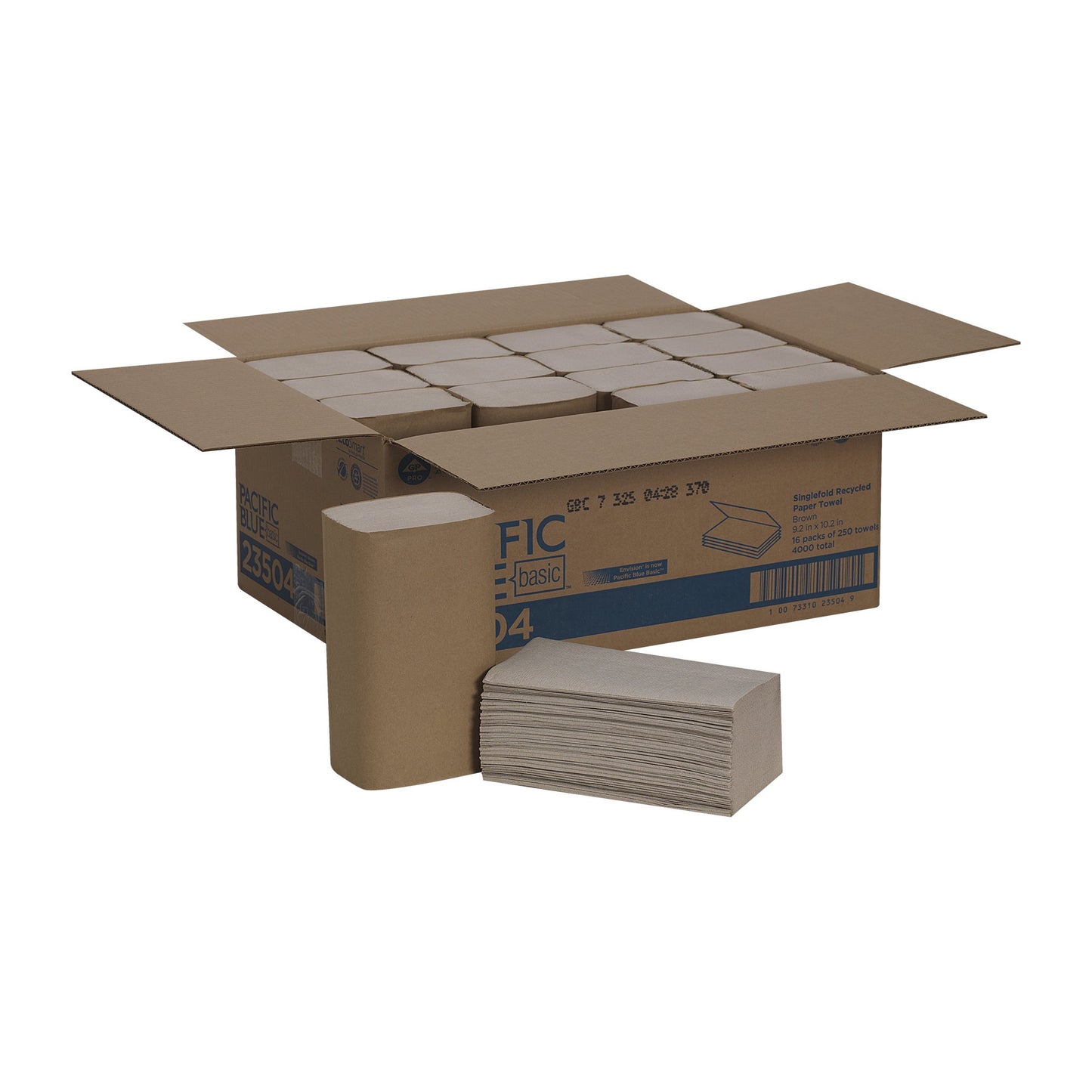 Pacific Blue Basic™ Single-Fold Paper Towel, 250 Sheets per Pack 23504