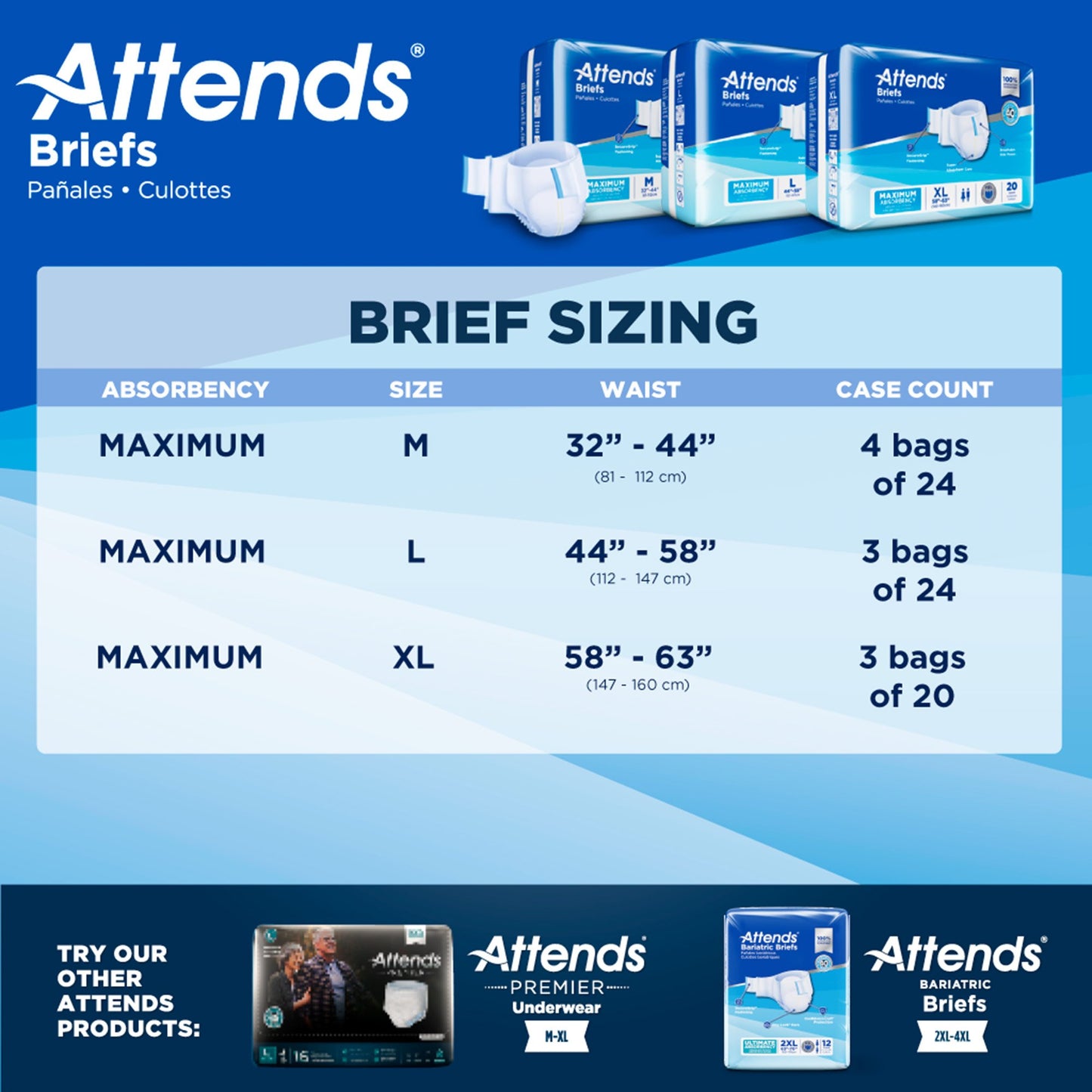 Attends® Heavy Absorbency Briefs, Extra Large DDA40