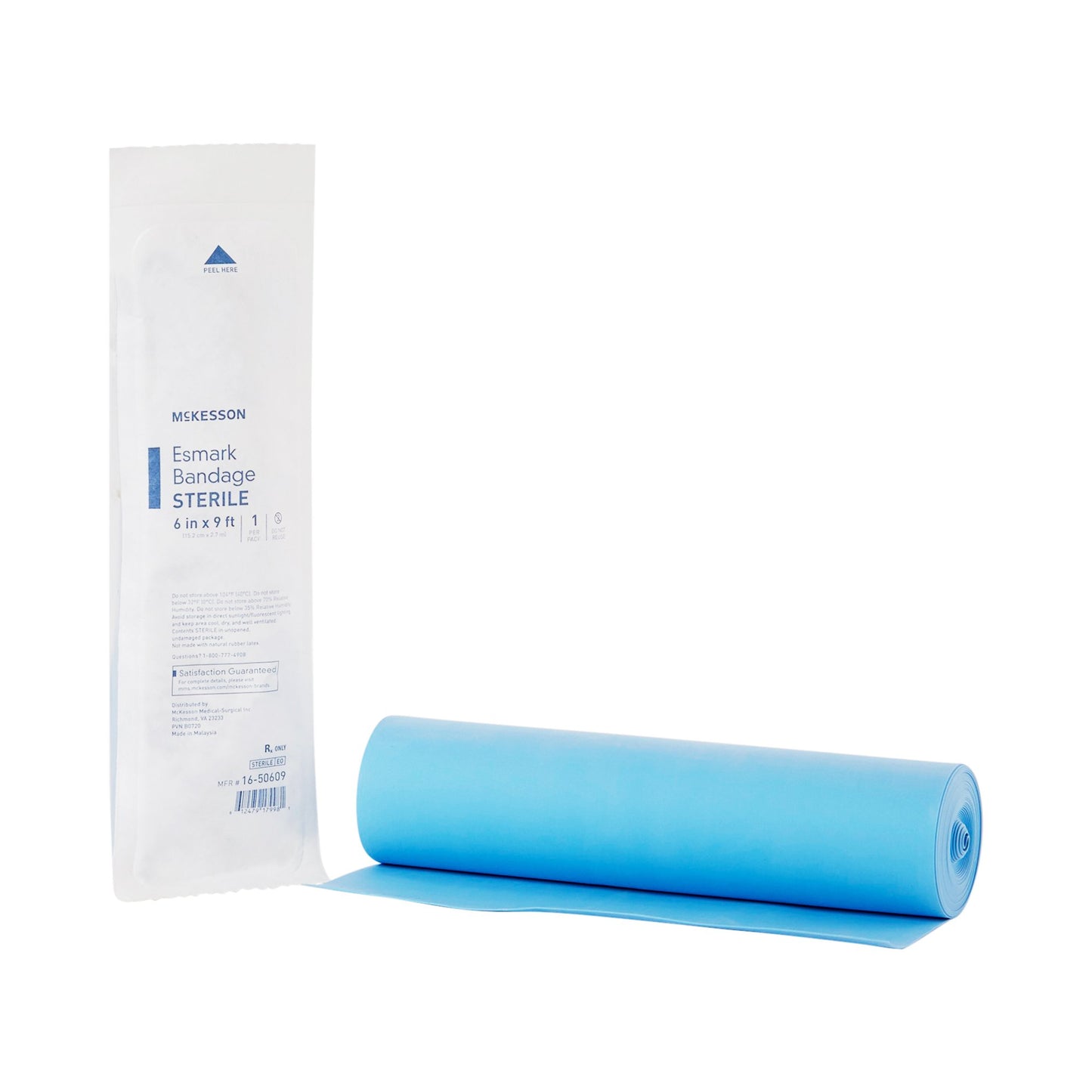 Esmark Compression Bandage McKesson 6 Inch X 3 Yard No Closure Blue Sterile High Compression - 16-50609