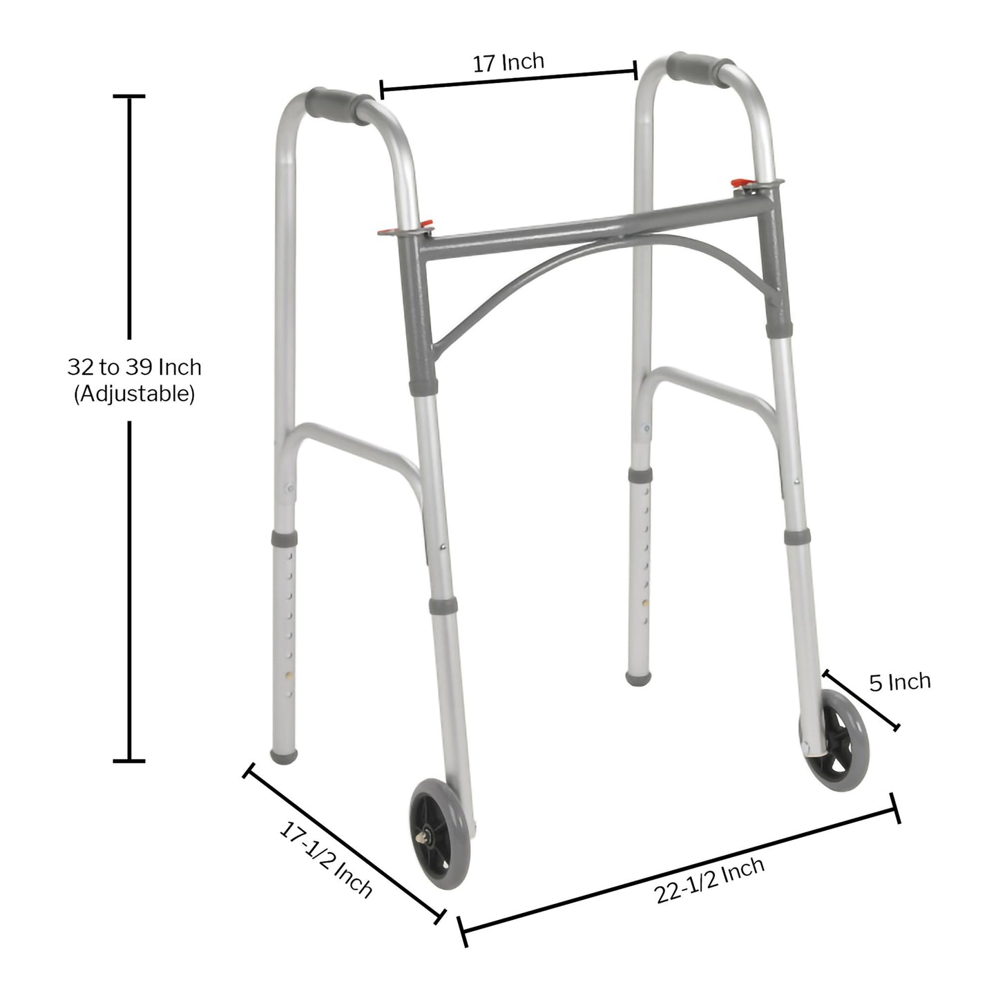 McKesson Steel Walker, 32 – 39 Inch Height 146-10244-4