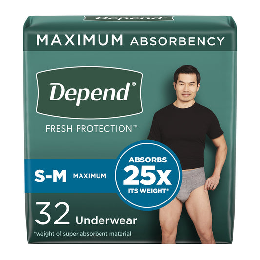Depend® Fresh Protection™ Men's Maximum Absorbency Underwear, Small/Medium 53748