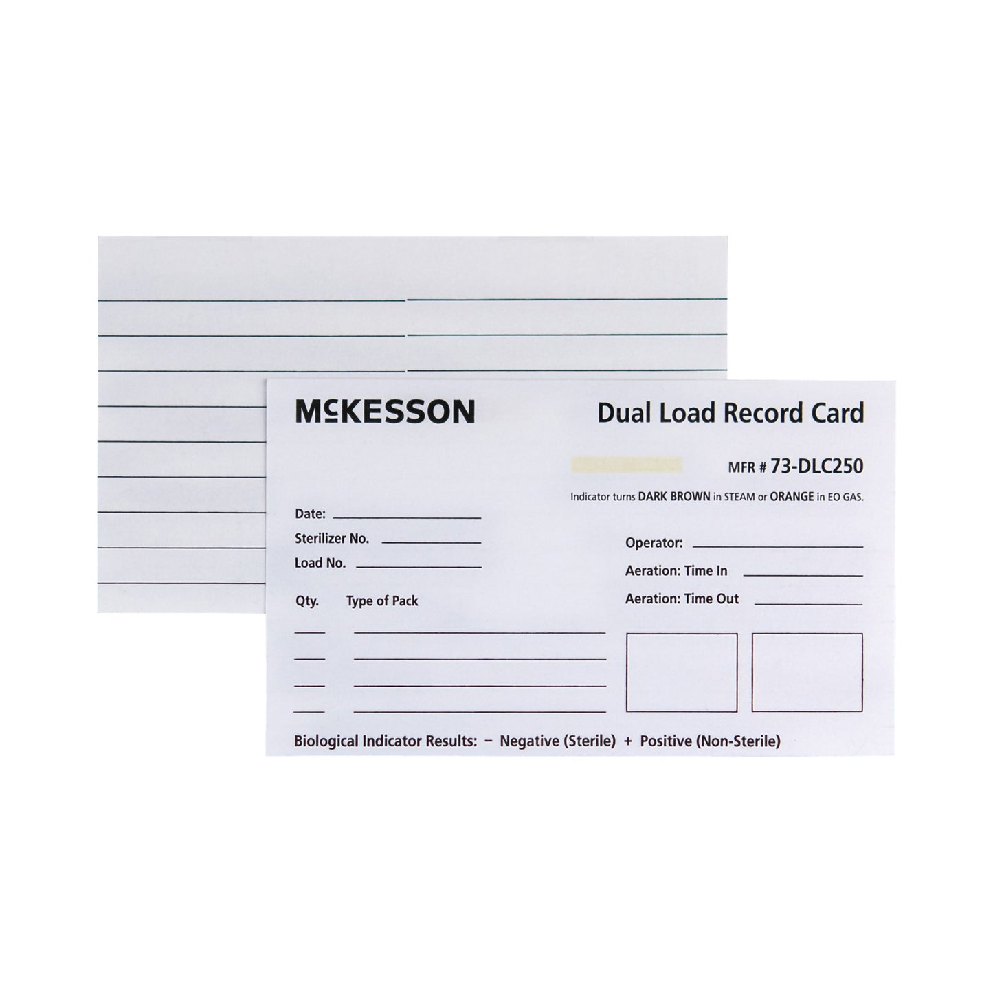 McKesson Sterilization Record Card 73-DLC250