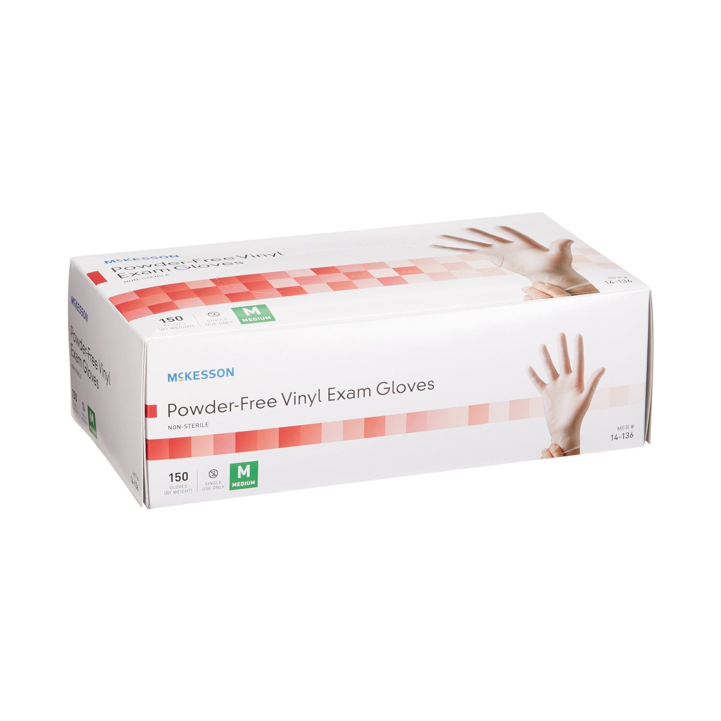 McKesson Vinyl Exam Glove, Medium, Clear 14-136