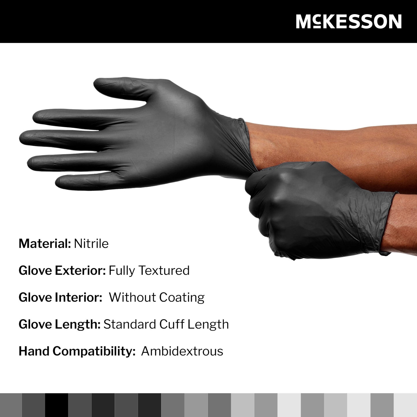 McKesson Confiderm® LDC Nitrile Exam Glove, Extra Large, Black 14-6N58C