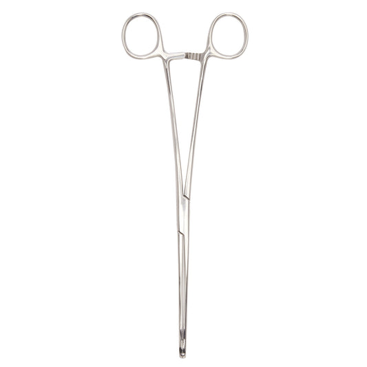 Sponge Forceps McKesson Foerster 9-1/2 Inch Length Floor / Office Grade Pakistani Stainless Steel NonSterile Locking Finger Ring Handle Straight Fenes