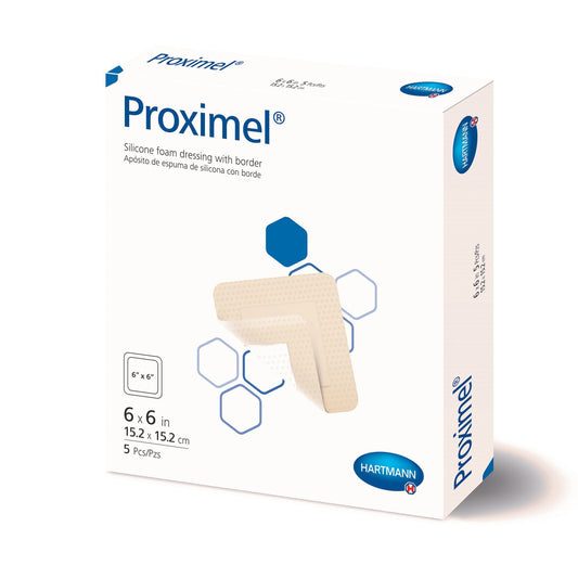 Foam Dressing Proximel® 6 X 6 Inch With Border Waterproof Film Backing Silicone Adhesive Square Sterile - 14400000