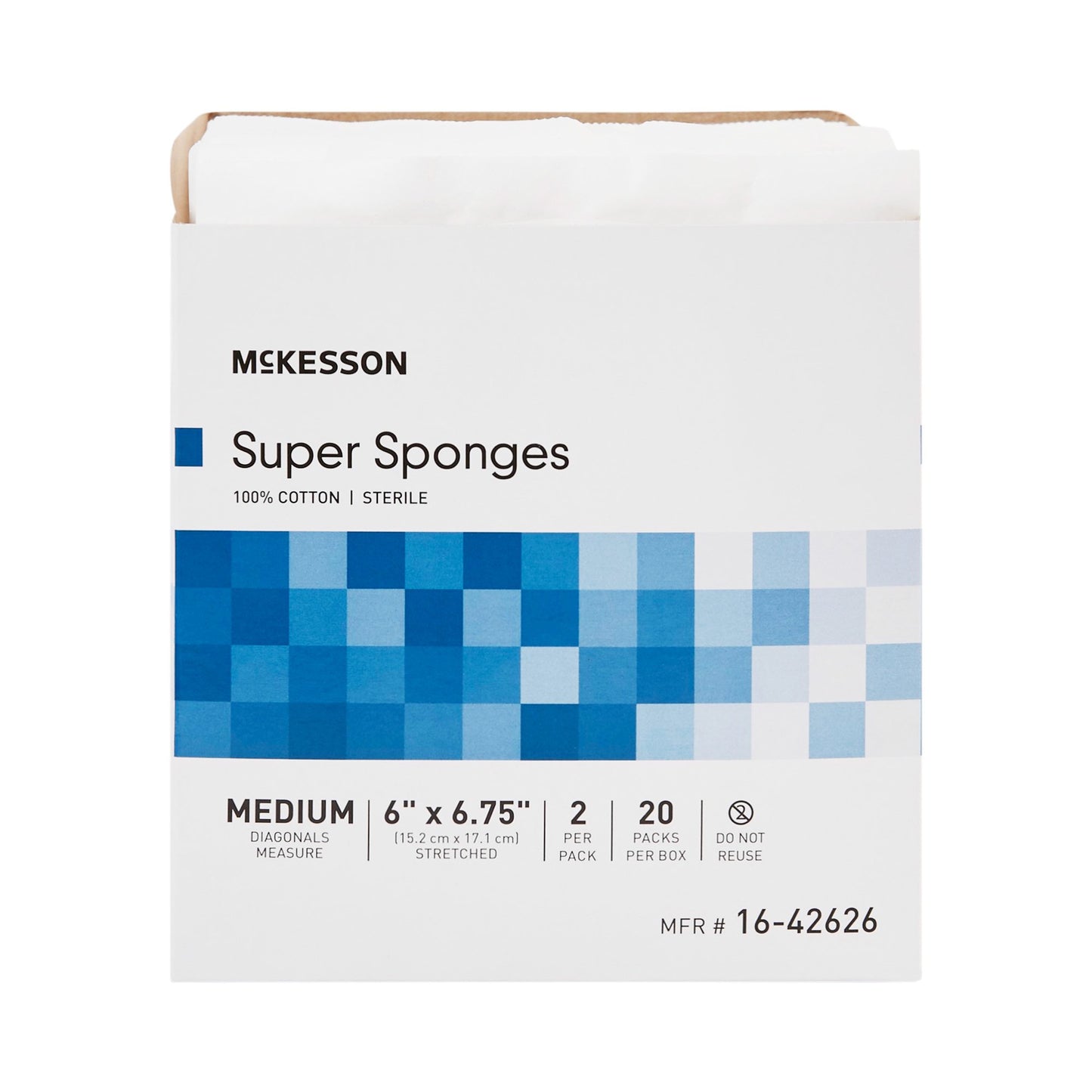 McKesson Sterile Fluff Dressing, 6 x 6-3/4 Inch 16-42626