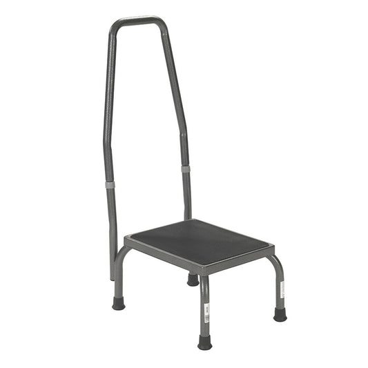 Step Stool with Handrail drive™ 1 Step Steel Frame 9-1/2 Inch Step Height - 13031-1SV