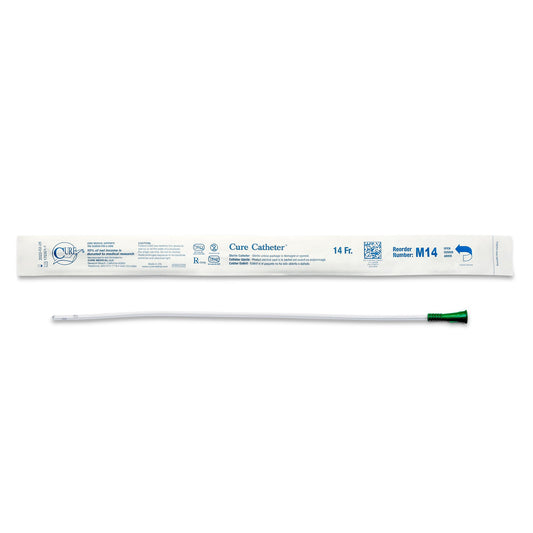 Urethral Catheter Cure Ultra® Straight Tip Lubricated PVC 14 Fr. 16 Inch - ULTRA M14