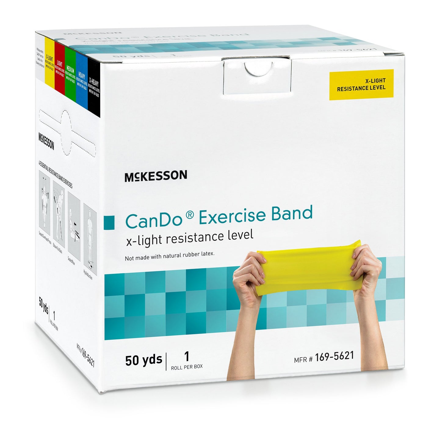 McKesson CanDo® Exercise Extra-Light Resistance Band, Yellow, 5 Inch x 50 Yard 169-5621