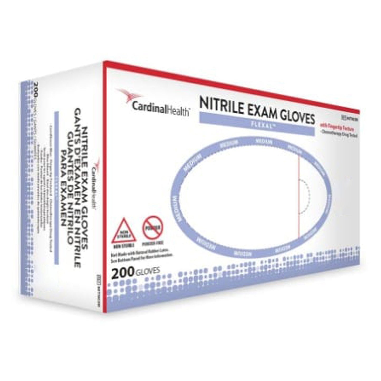 Exam Glove FLEXAL™ Nitrile Large NonSterile Nitrile Standard Cuff Length Textured Fingertips Blue Chemo Tested - 88TN04L