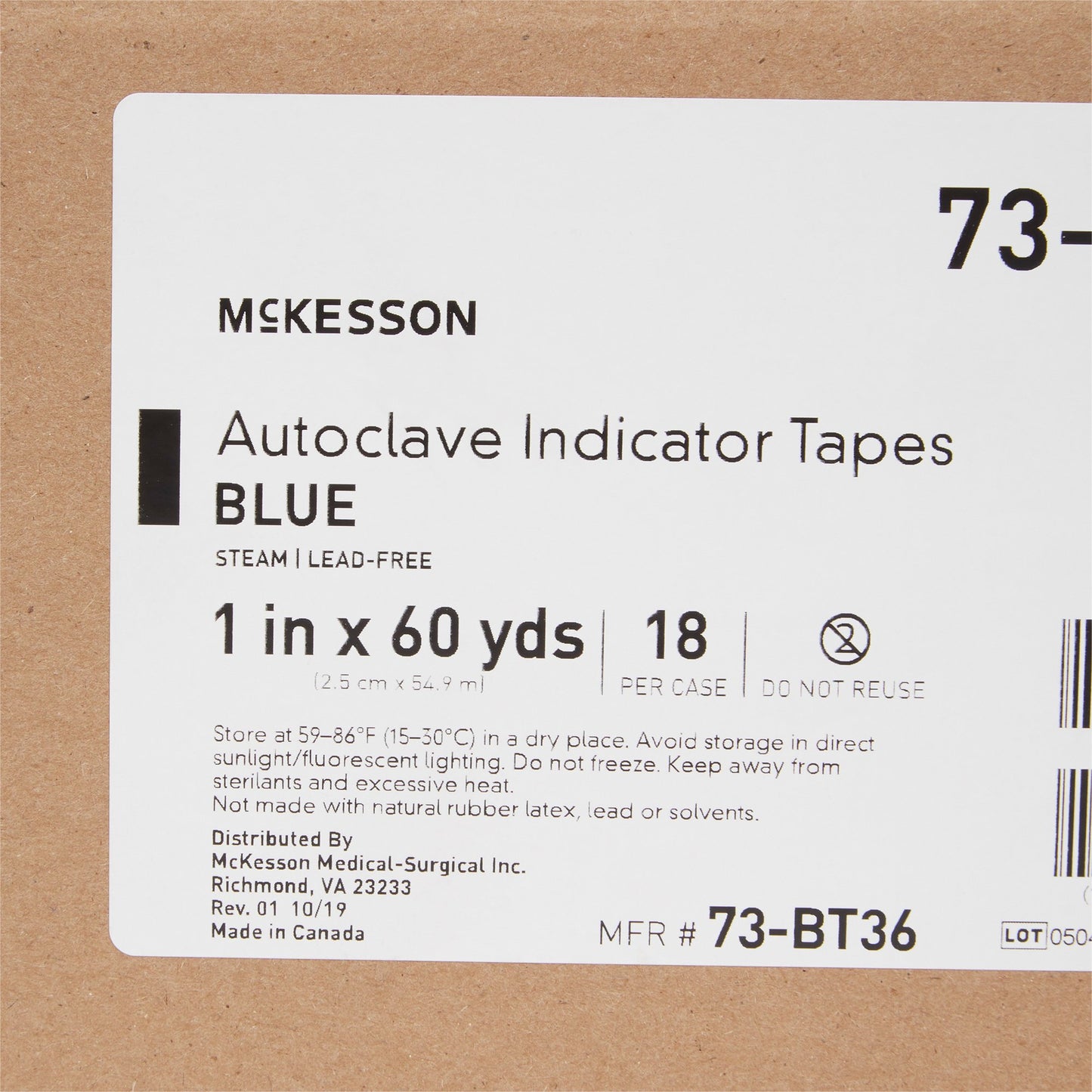 McKesson Steam Indicator Tape, 1 Inch x 60 Yard 73-BT36