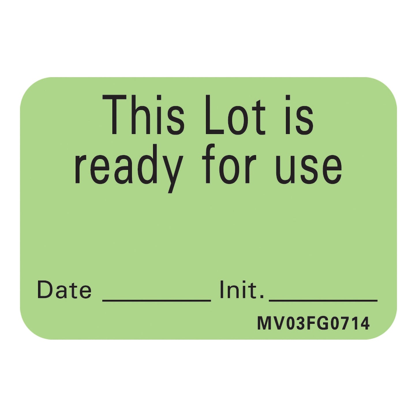 MedVision® "This Lot is Ready for Use" Write-On Label, 1.438 x 1 Inch MV03FG0714