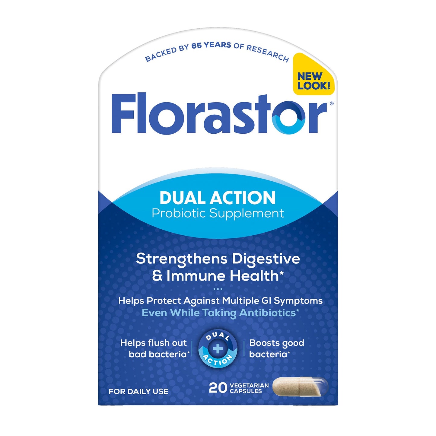 Florastor® Dual Action Probiotic Vegetarian Capsules 66825008820