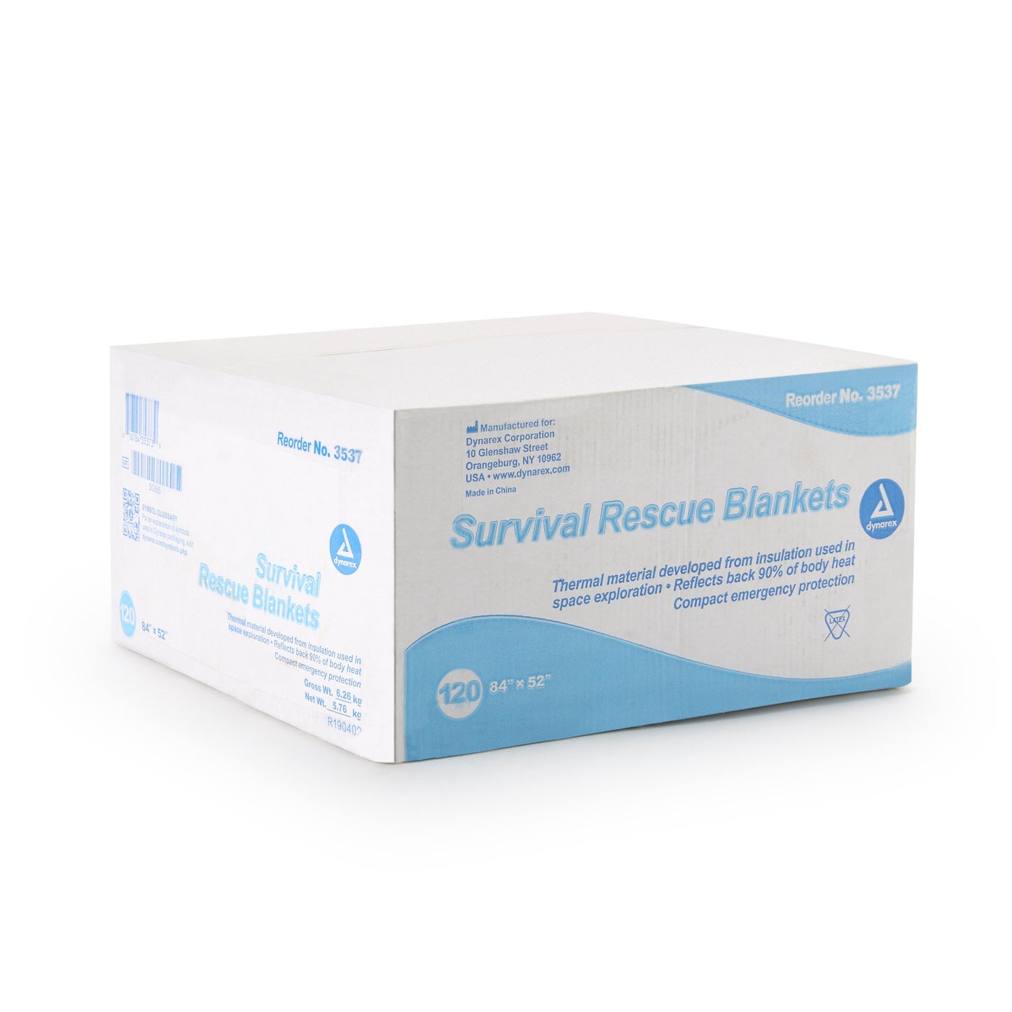 dynarex® Mylar Rescue Blanket, 52 x 84 Inch 3537