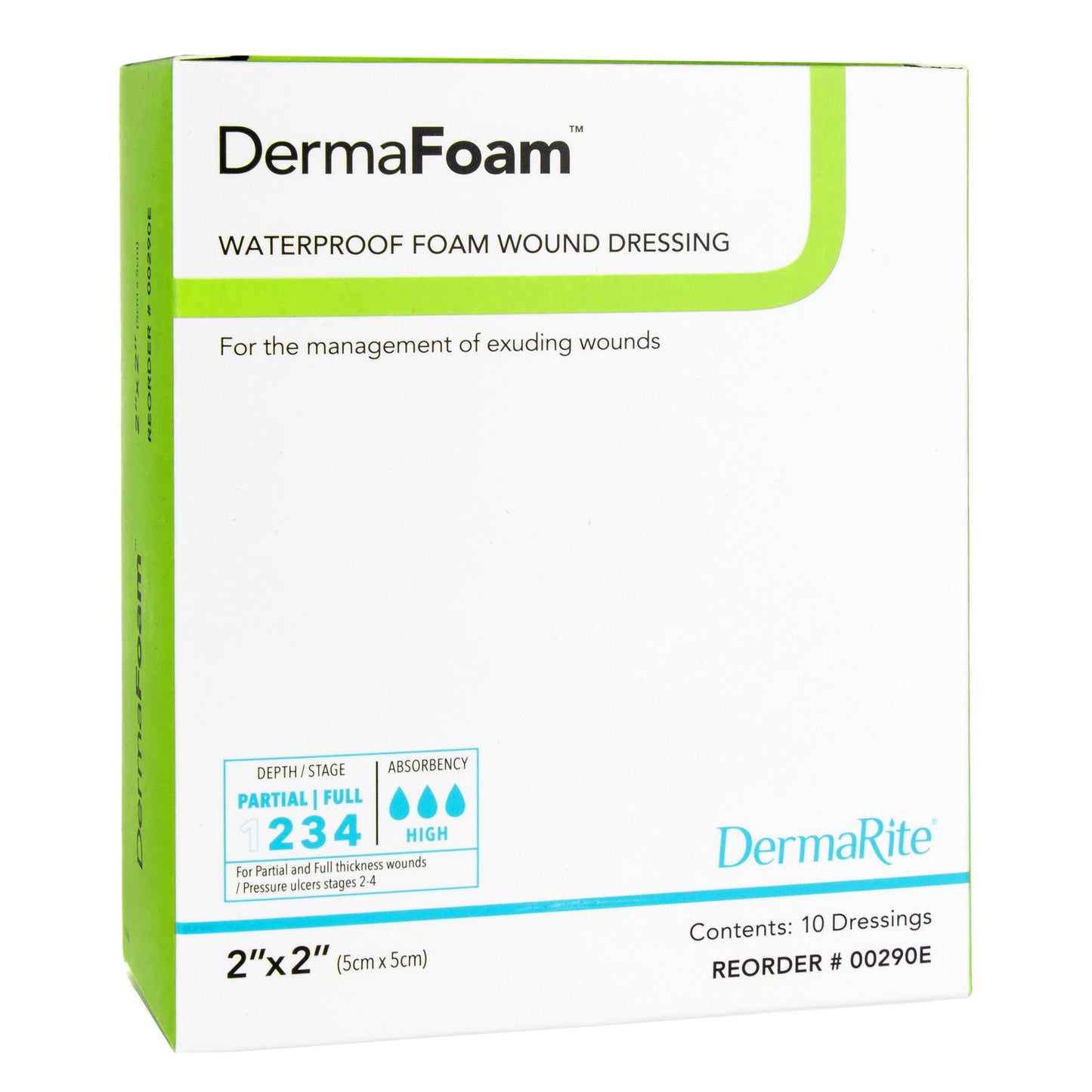 DermaFoam® Nonadhesive without Border Foam Dressing, 2 x 2 Inch 00290E