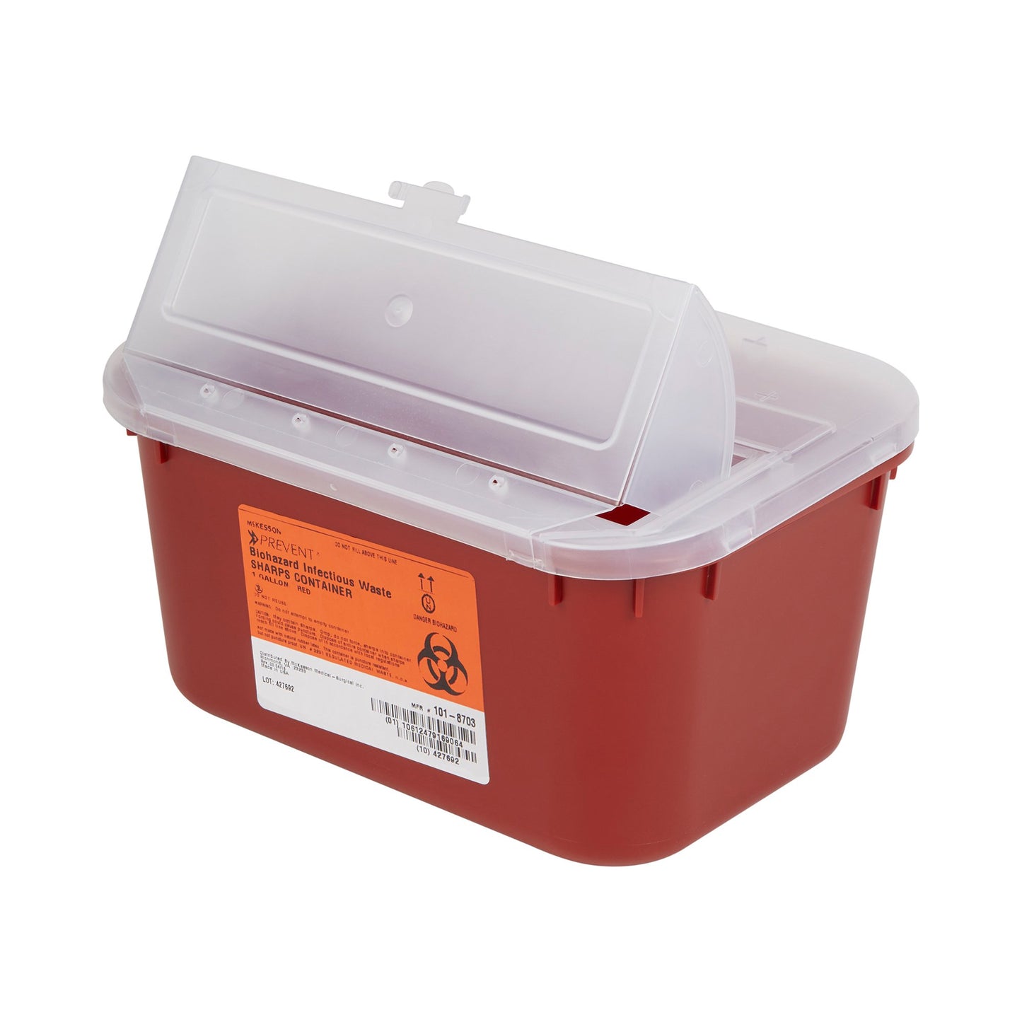 McKesson Prevent® Multi-purpose Sharps Container, 1 Gallon, 5 x 10 x 7 Inch 101-8703