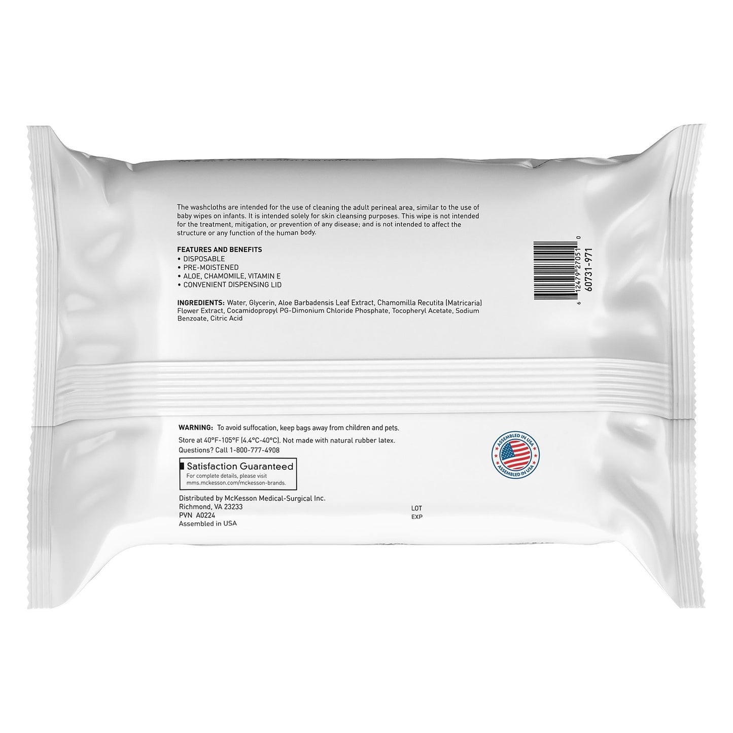 McKesson Fragrance Free Washcloths, 96 ct. WPWU96