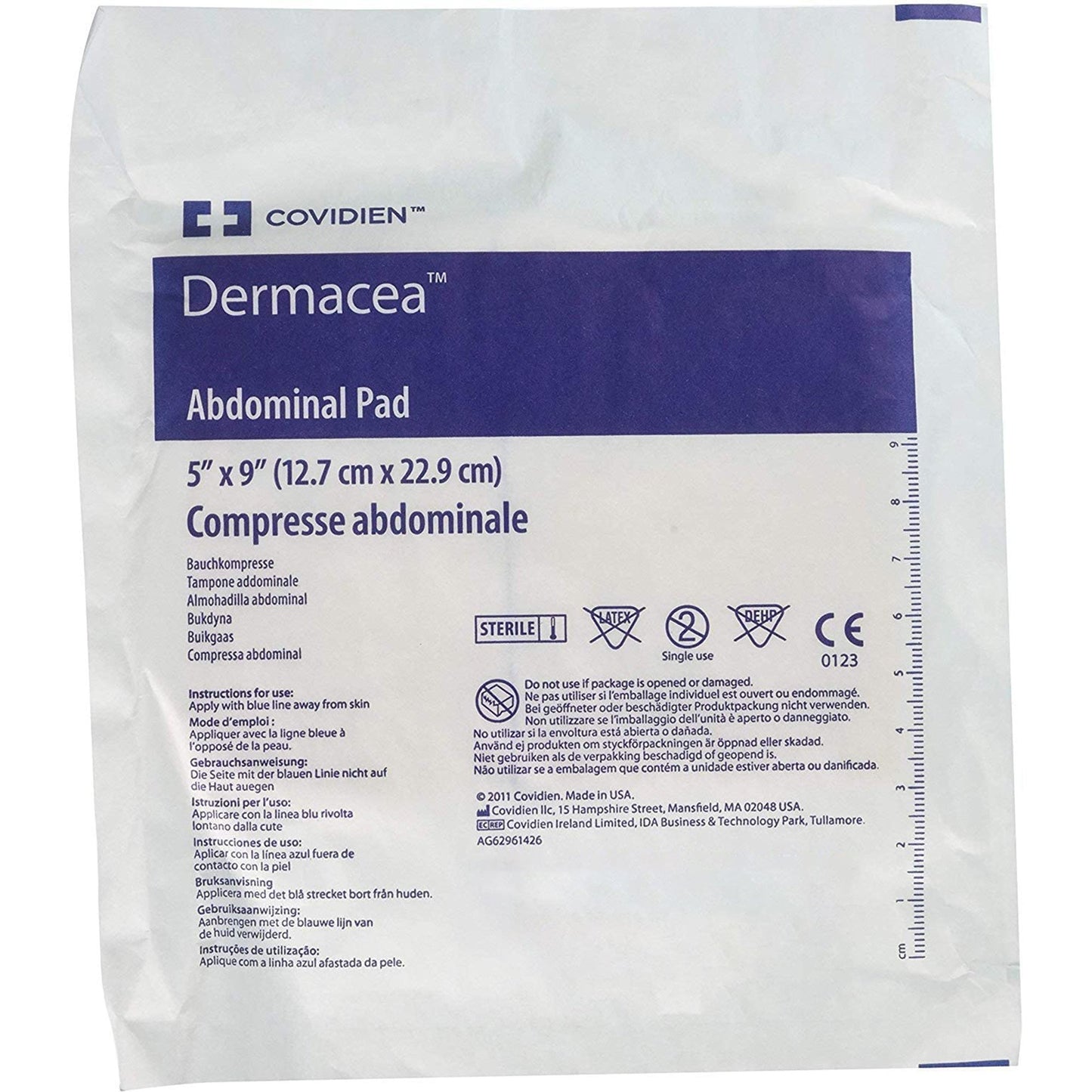 Dermacea™ Abdominal Pad, 5 x 9 Inch 6196D