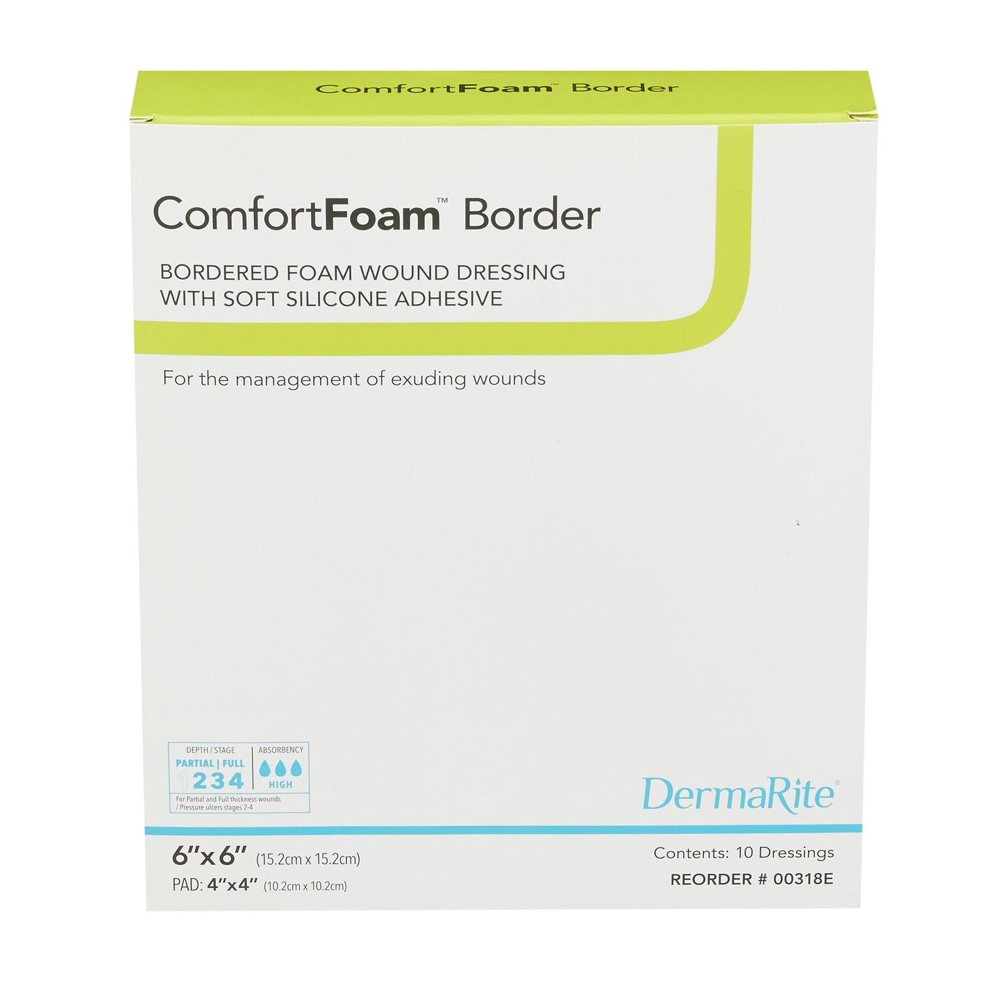 ComfortFoam™ Silicone Adhesive without Border Silicone Foam Dressing, 4 x 4 Inch 00315E