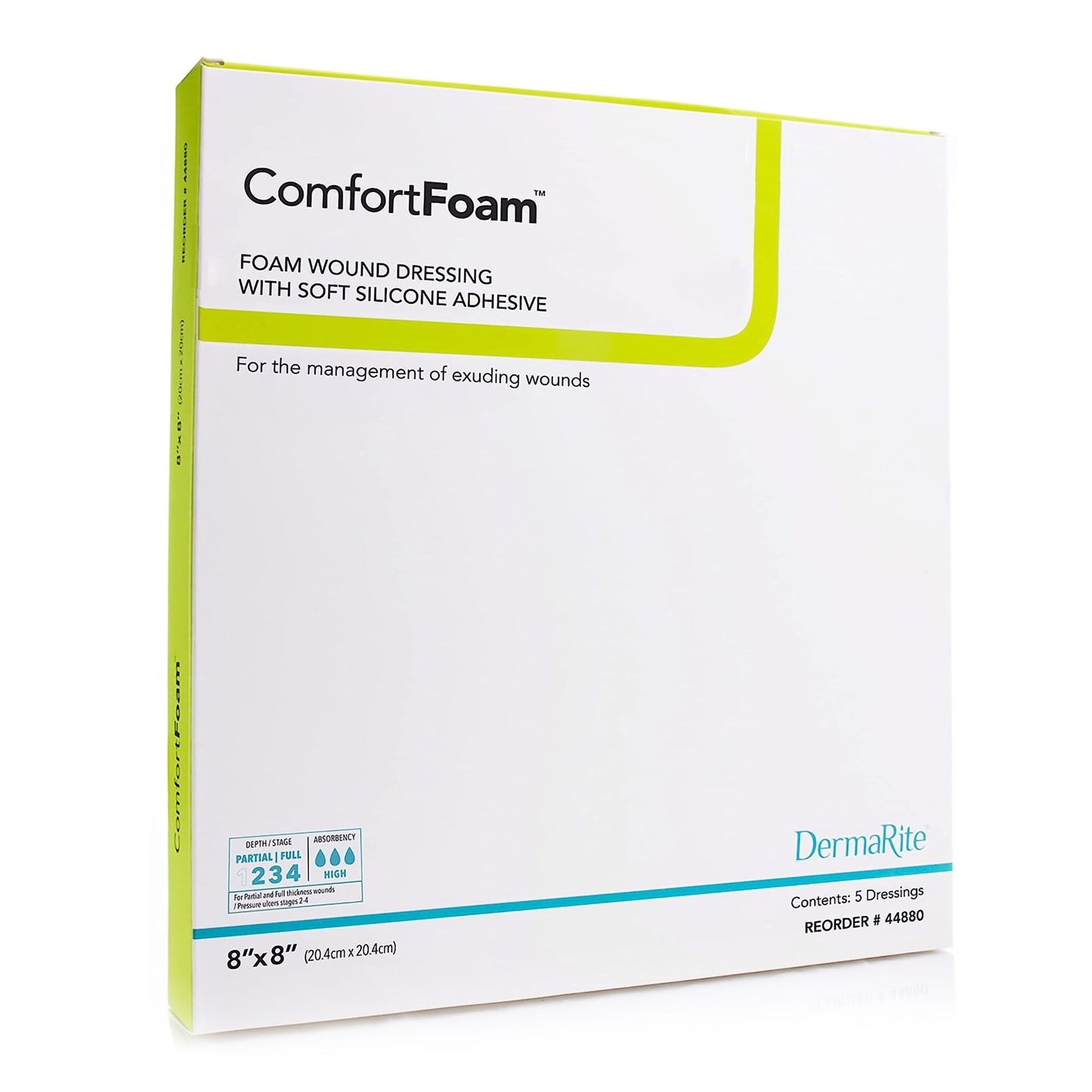 ComfortFoam™ Silicone Adhesive without Border Silicone Foam Dressing, 8 x 8 Inch 44880