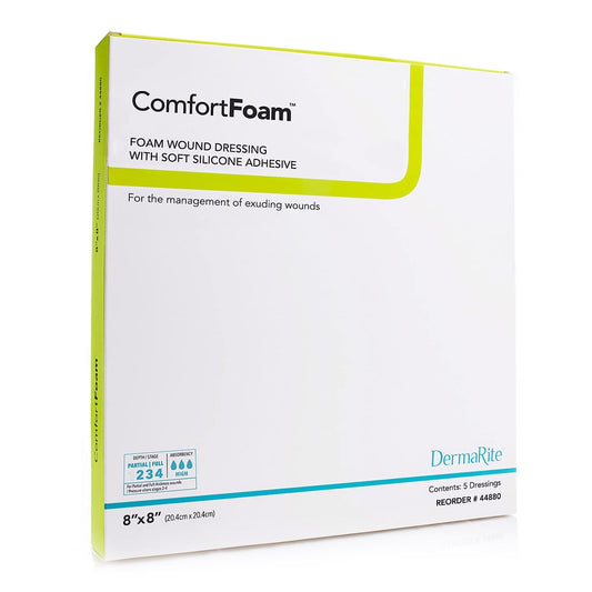 ComfortFoam™ Silicone Adhesive without Border Silicone Foam Dressing, 8 x 8 Inch 44880
