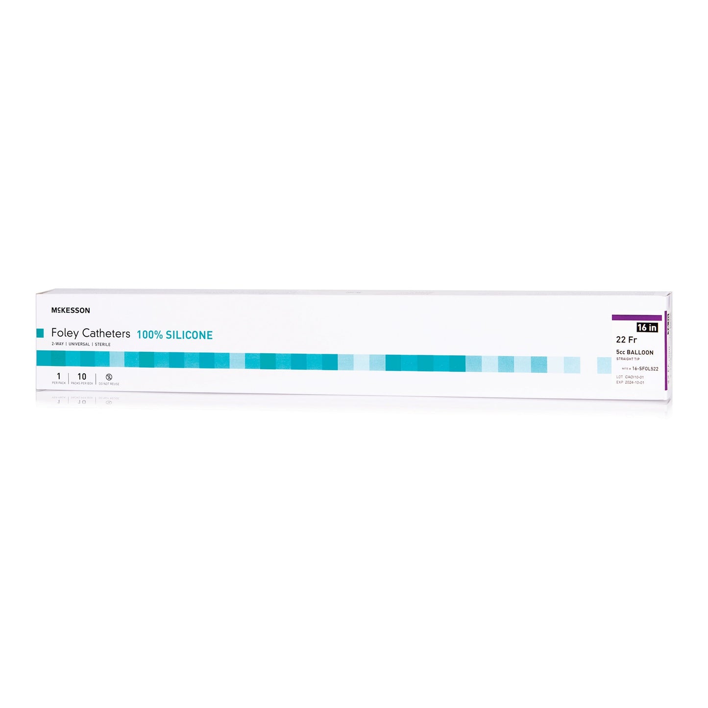 Foley Catheter McKesson 2-Way Standard Tip 5 cc Balloon 22 Fr. Silicone - 16-SFOL522