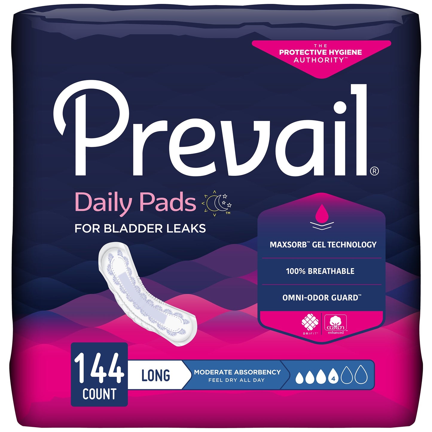 Prevail® Daily Pads Moderate Bladder Control Pad, 11-Inch Length BC-013