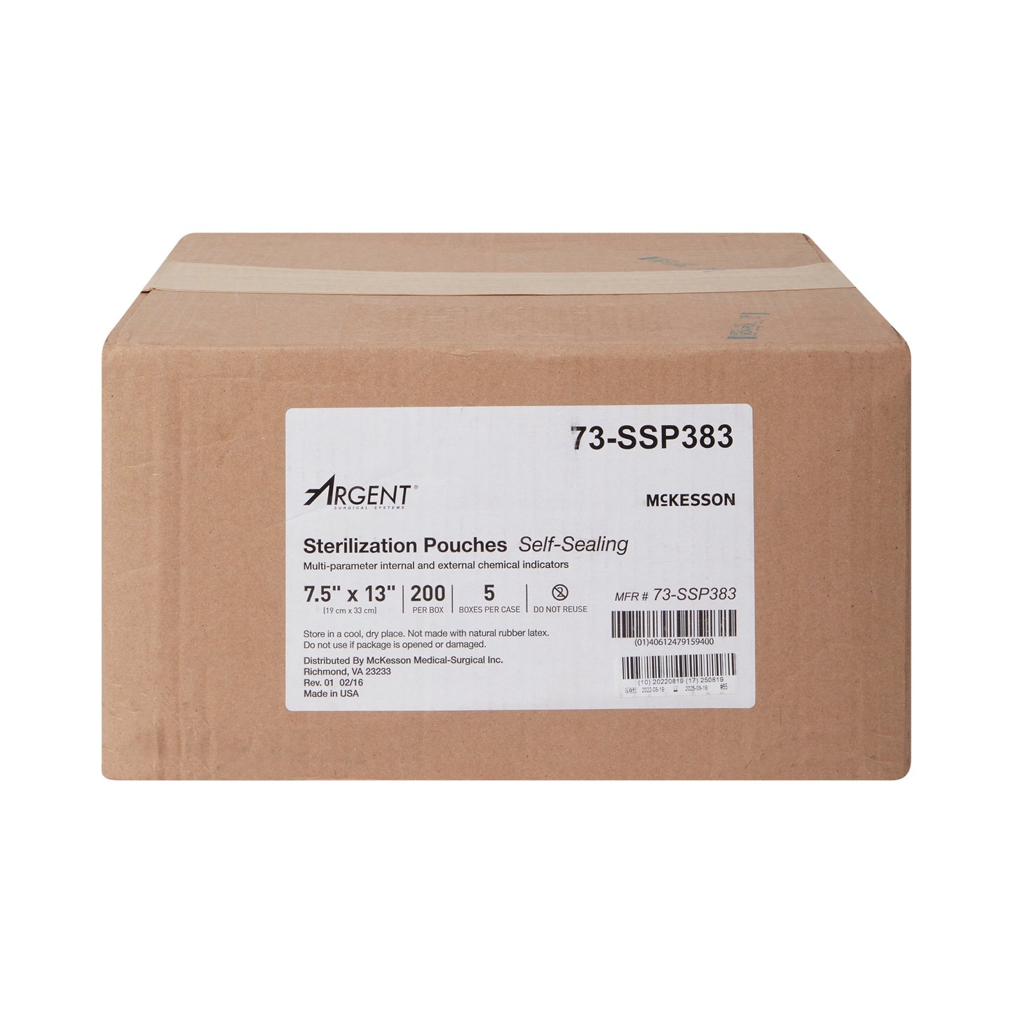 McKesson Argent® Sure-Check® Sterilization Pouch, 7½ x 13 Inch 73-SSP383