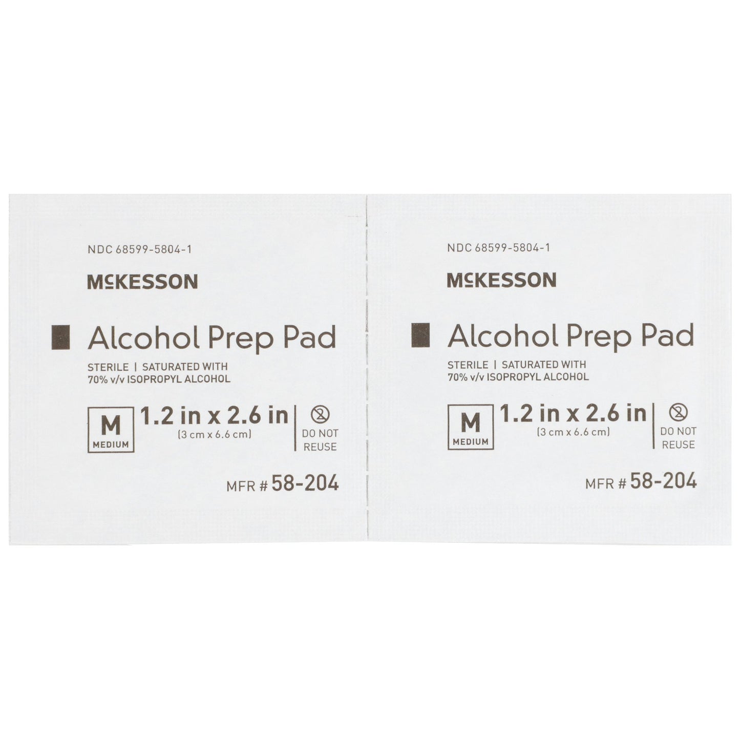 McKesson Alcohol Prep Pad, Isopropyl Alcohol, 70%, Medium 58-204