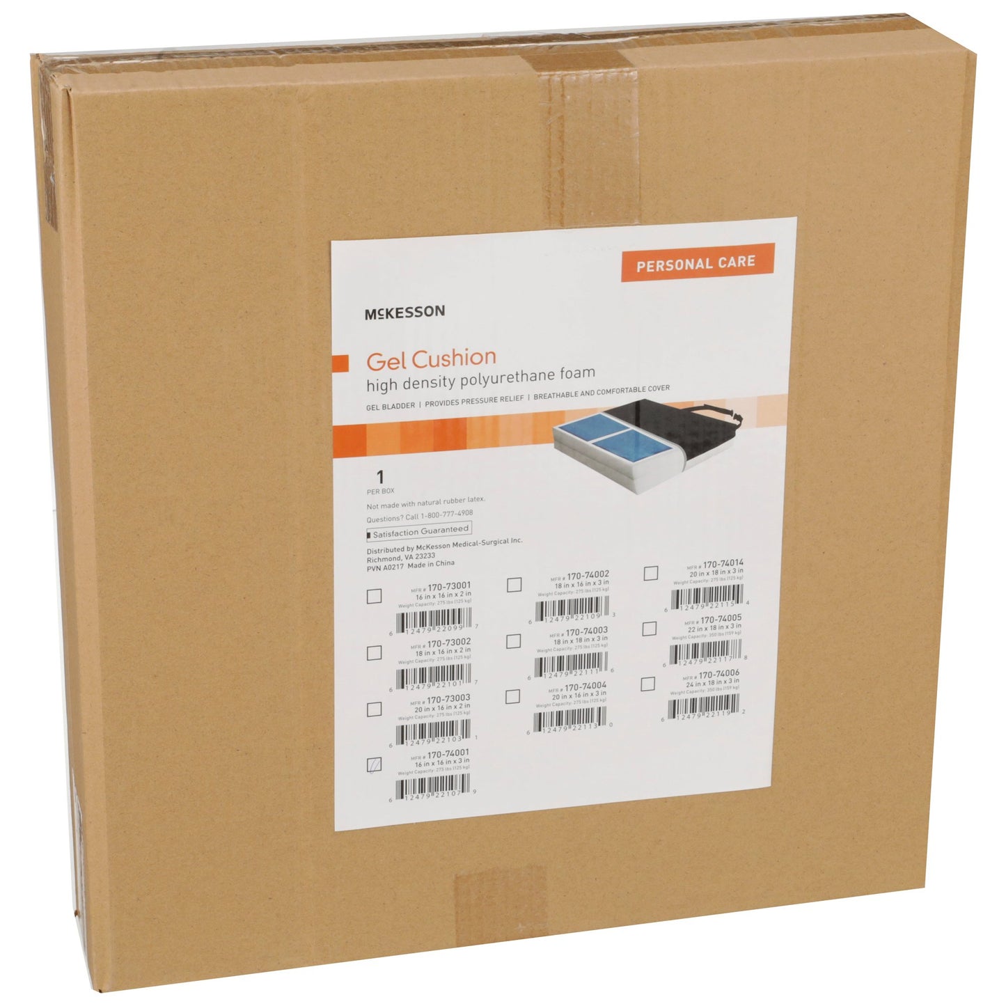 McKesson Molded Foam Seat Cushion, 16 x 16 x 3 Inch 170-74001