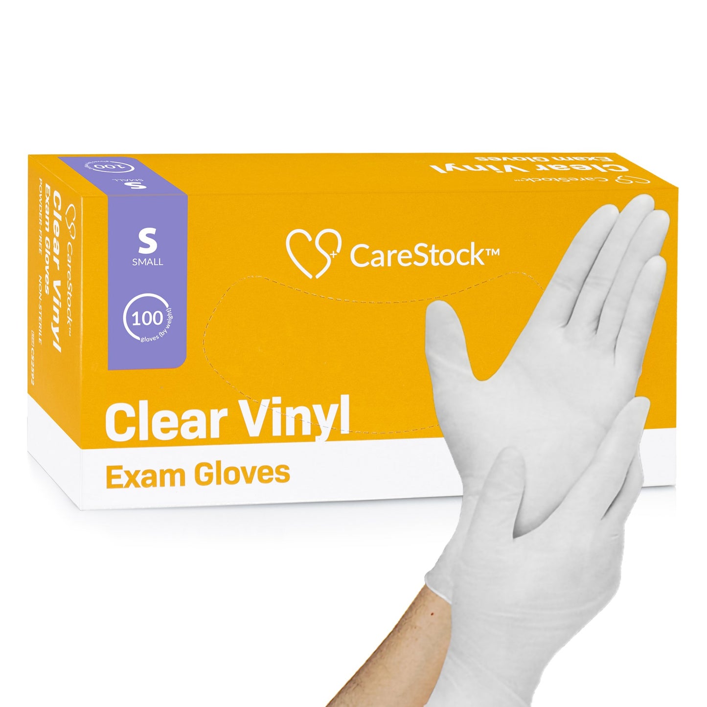CareStock™ Vinyl Exam Glove, Small, Ivory CS2592