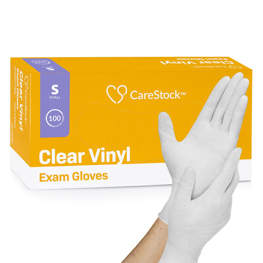 CareStock™ Vinyl Exam Glove, Small, Ivory CS2592