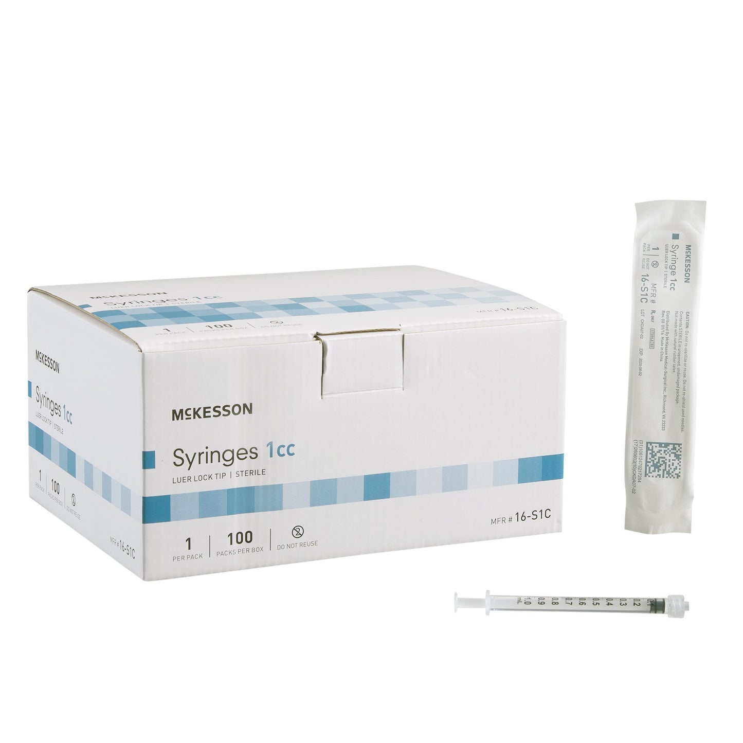 General Purpose Syringe McKesson 1 mL Luer Lock Tip Without Safety - 16-S1C