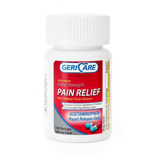 Pain Relief McKesson Brand 500 mg Strength Acetaminophen Gelcap 100 per Bottle - 251-01-GCP
