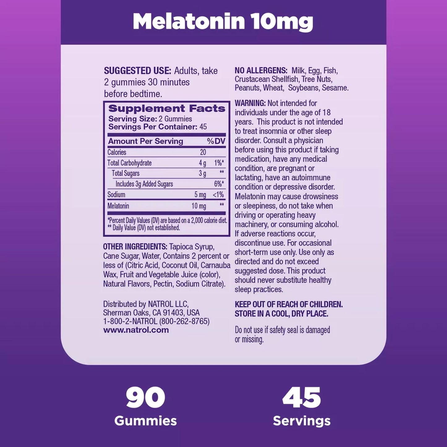 Natrol® Melatonin 10 mg Sleep Gummies Strawberry 04746907331