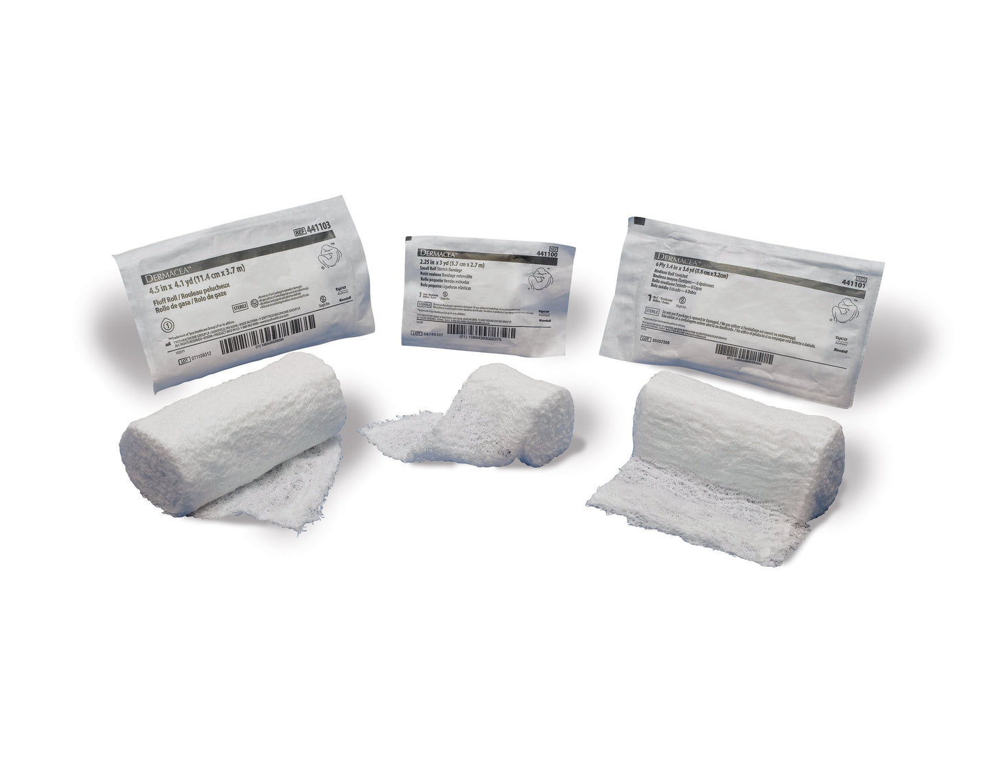 Fluff Bandage Roll Dermacea™ 2 Inch X 4-1/8 Yard 3-Ply Sterile 1 per Pouch - 441108