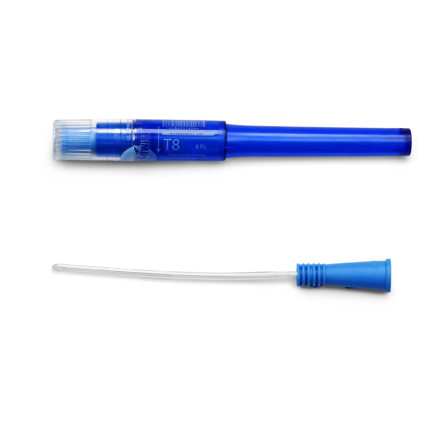 Urethral Catheter Cure Twist® Straight Tip Lubricated PVC 8 Fr. 6 Inch - T8