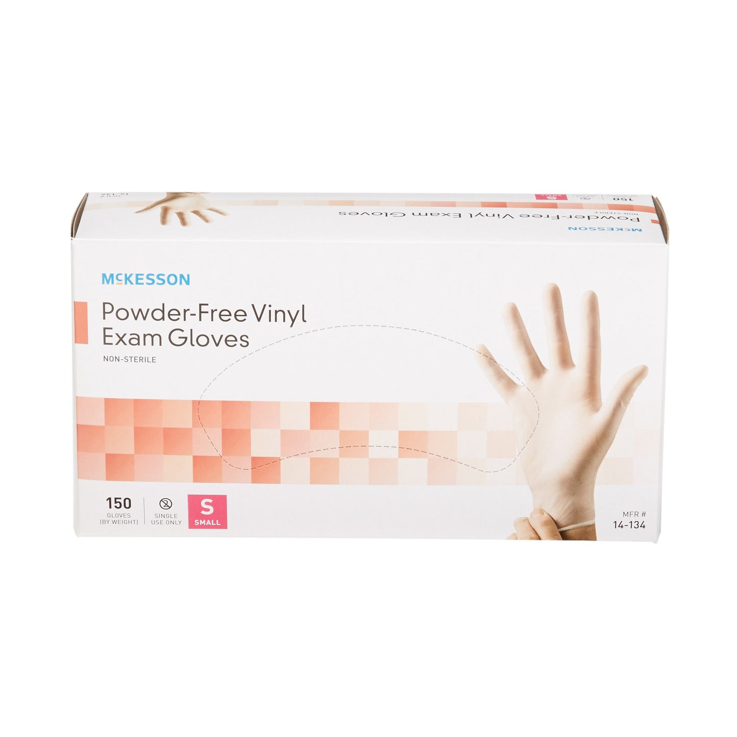 McKesson Vinyl Exam Glove, Small, Clear 14-134