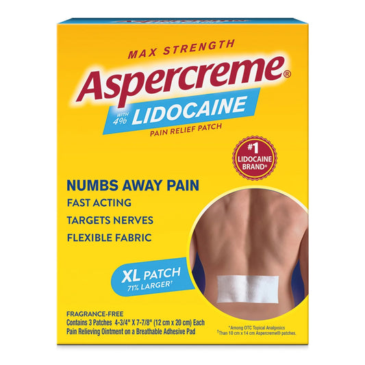 Aspercreme Lidocaine Pain Relief Patches XL 04116705842