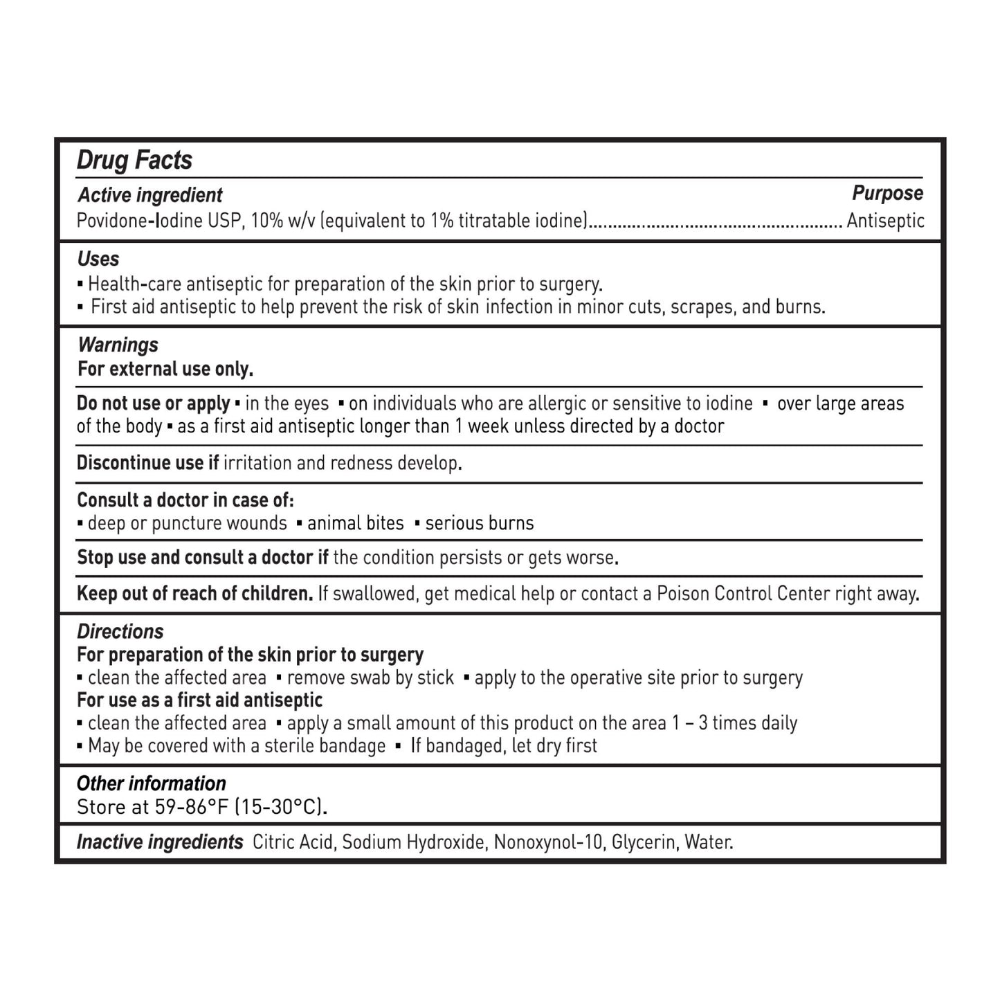 McKesson Impregnated Swabstick 3 Pack 10% Strength 987