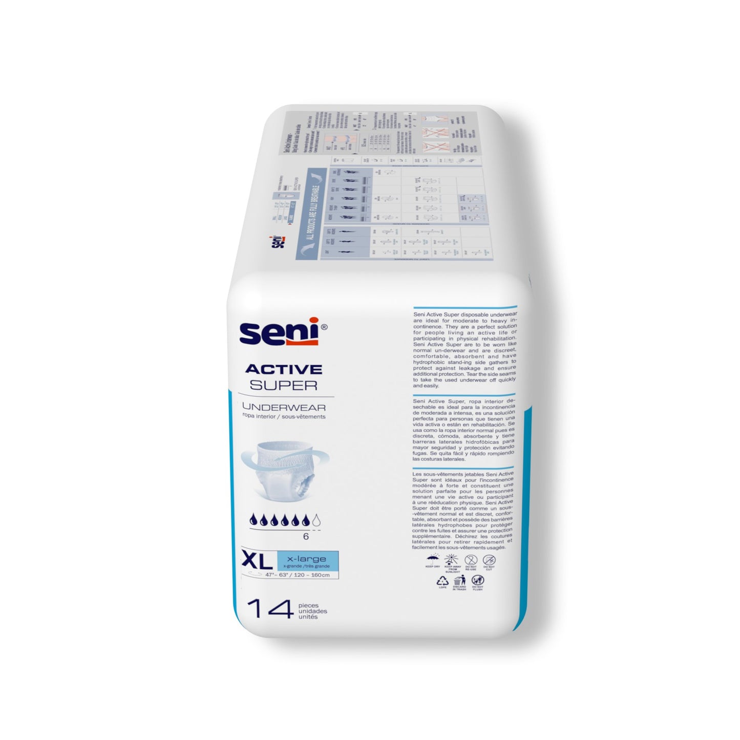 Seni® Active Super Moderate to Heavy Absorbent Underwear, Extra Large S-XL14-AS1