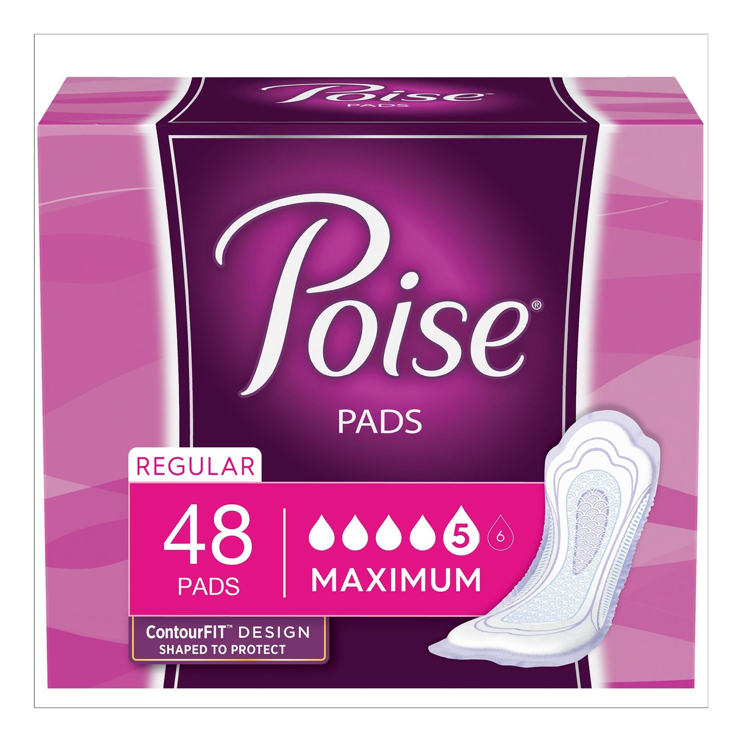 Poise® Maximum Absorbency Bladder Control Pad, Regular Length 47199