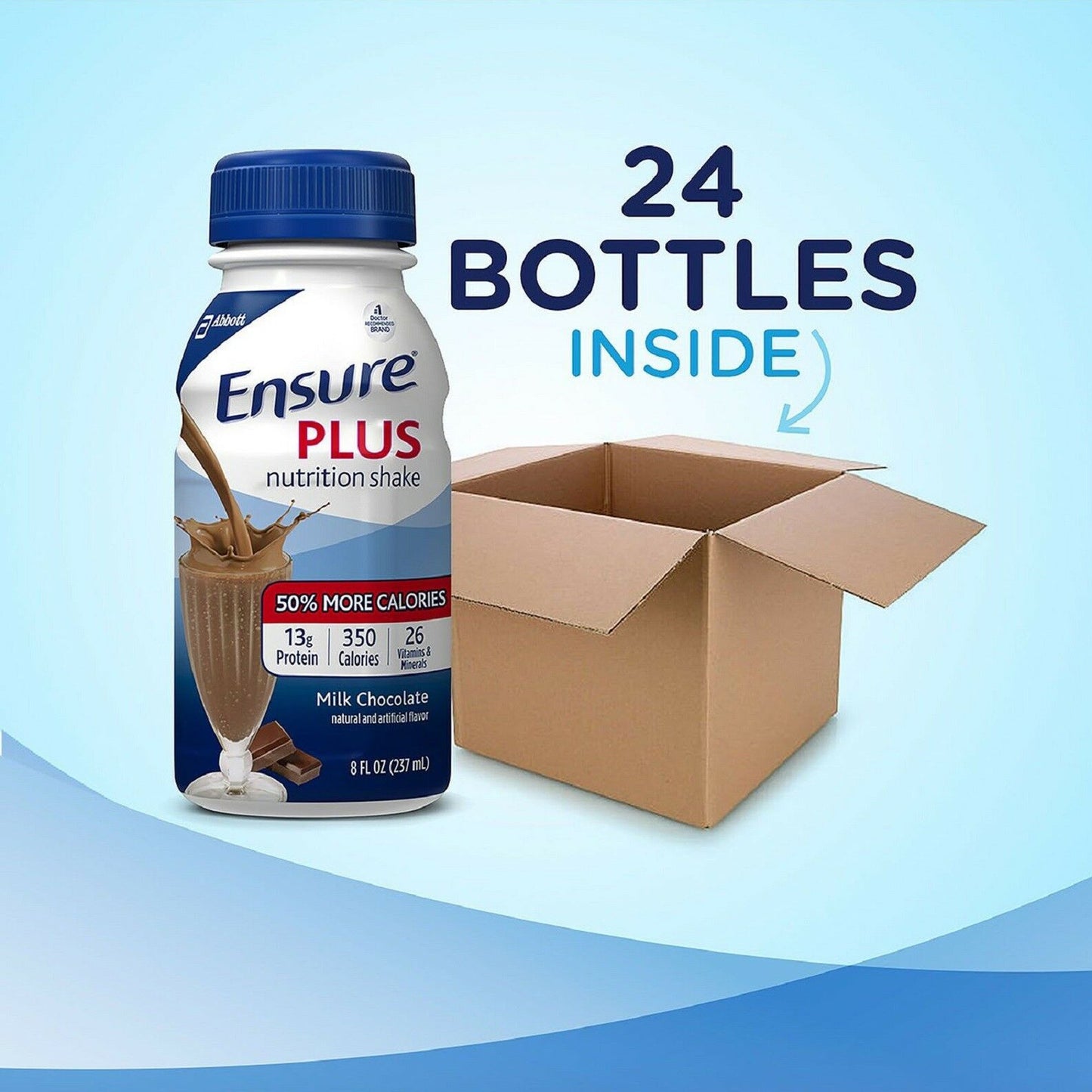 Ensure® Plus Therapeutic Nutrition, Chocolate, 8-ounce bottle 58299