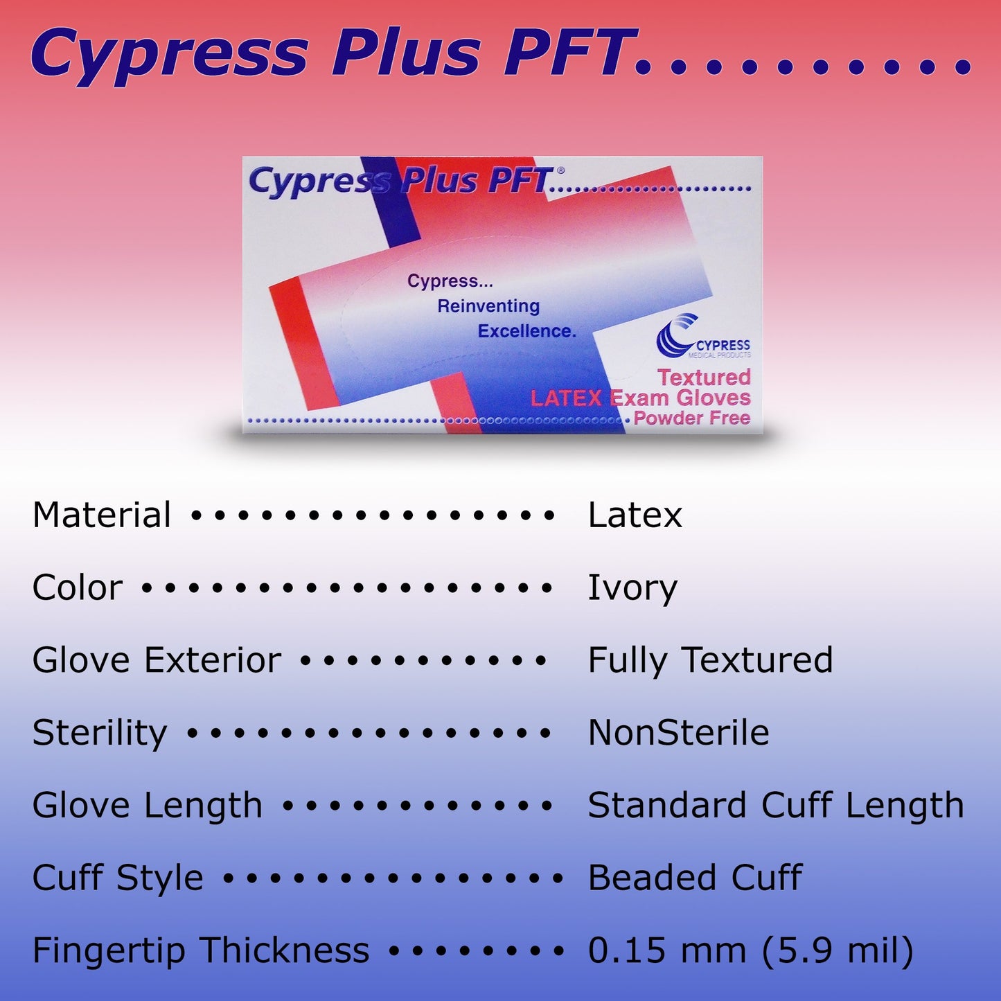 Cypress Plus® PFT Latex Exam Glove, Small, Ivory 23-92