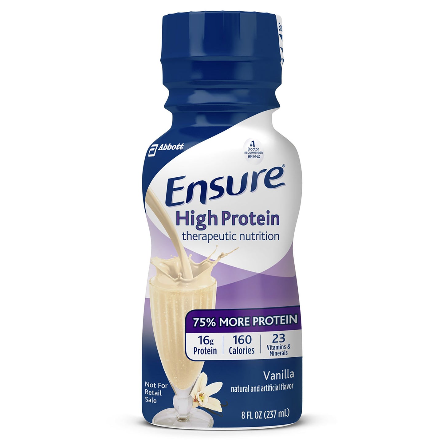 Oral Supplement Ensure® High Protein Therapeutic Nutrition Shake Vanilla Flavor Liquid 8 oz. Bottle - 64136