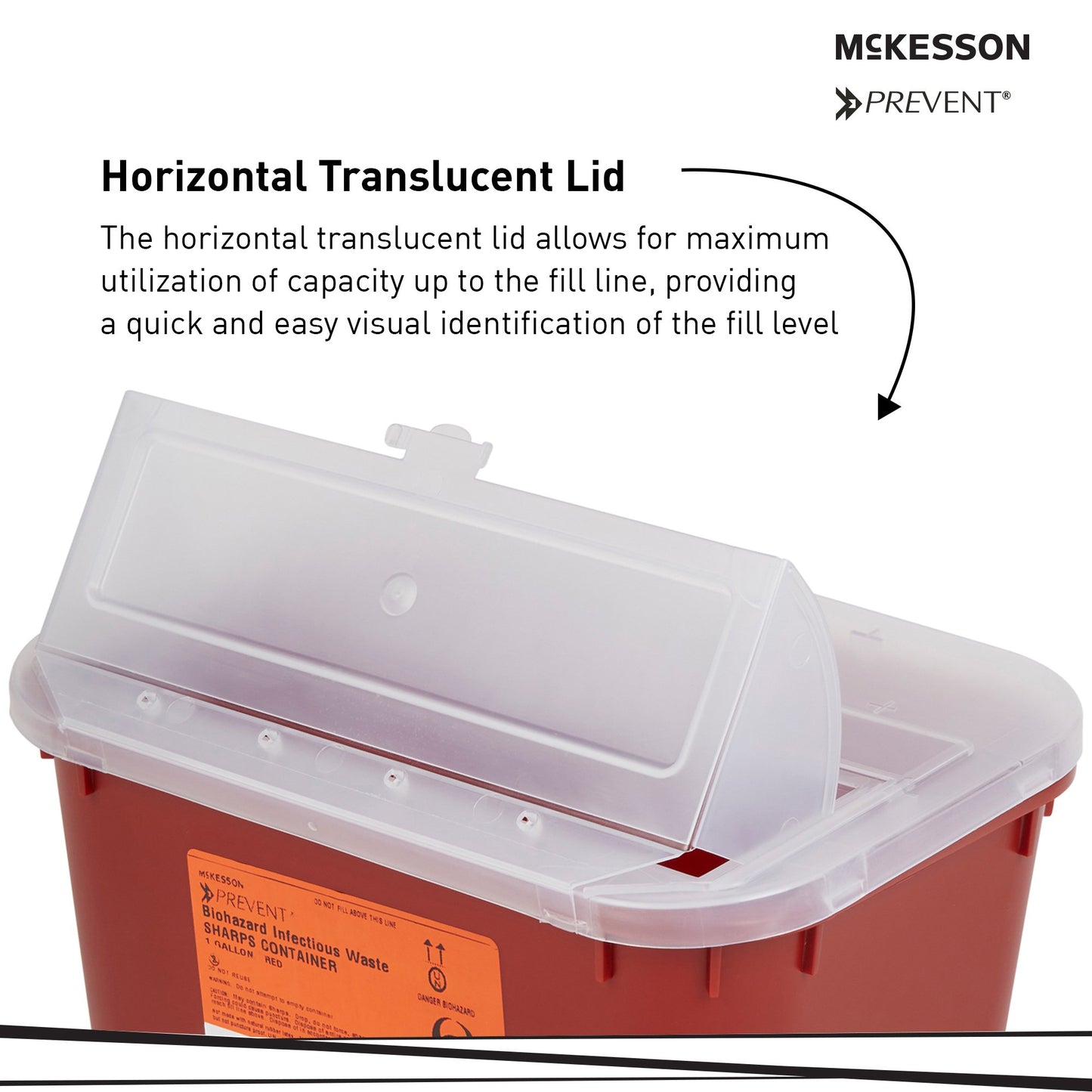 McKesson Prevent® Multi-purpose Sharps Container, 1 Gallon, 5 x 10 x 7 Inch 101-8703