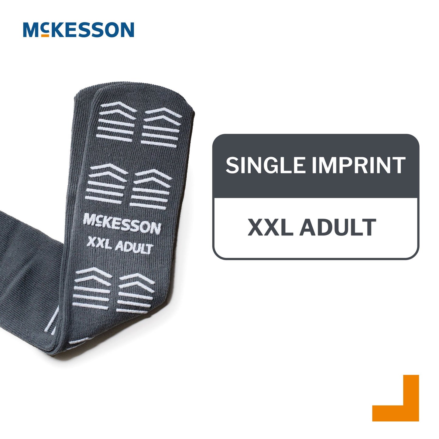 Slipper Socks McKesson Unisex Adult 2X-Large Single Tread Single Patient Use Gray 16-XXL-3800