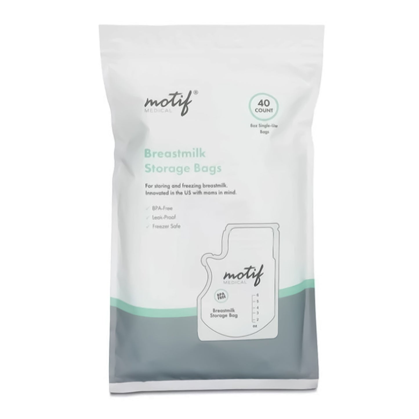 Breast Milk Storage Bag 6 oz. Plastic Gray AAC0008-01
